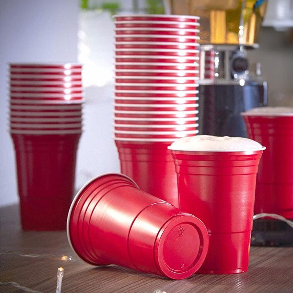 Plastic Drinking Cups Red Reusable Vending Water Drinking Cups  for Catering