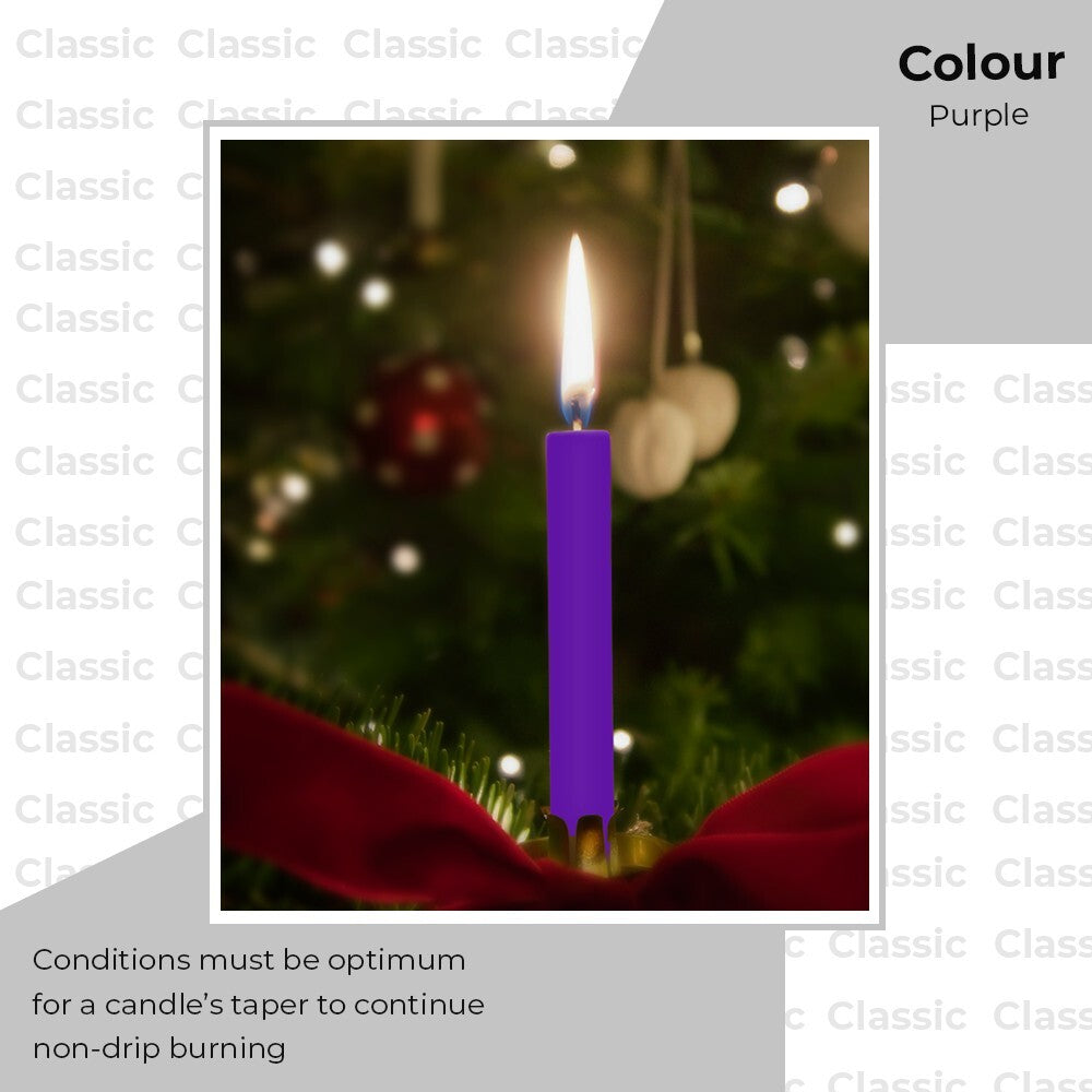 50 x Tapered Candles 190mm Paraffin Wax Dinner Unscented Long Burning Candles