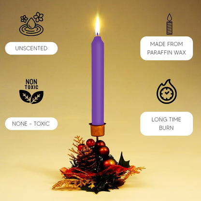50 x Tapered Candles 190mm Paraffin Wax Dinner Unscented Long Burning Candles