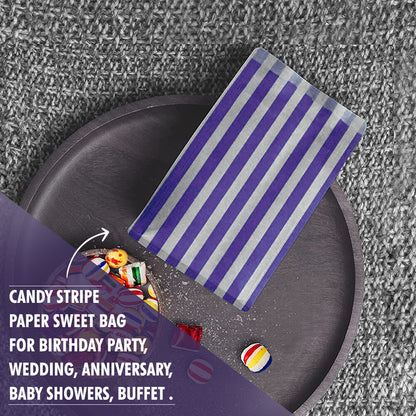 200 x Candy Paper Bags Striped Sweets Treats Parties Birthday Gifts Weddings