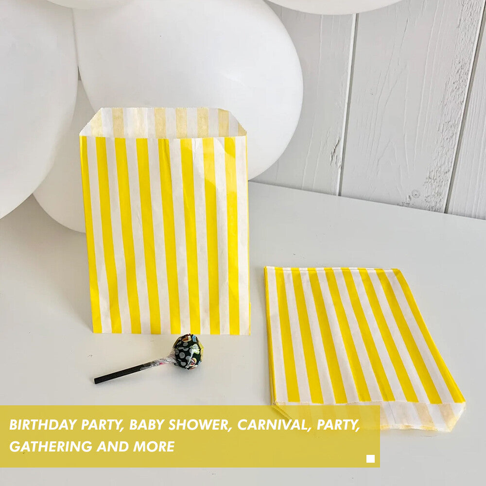 200 x Candy Paper Bags Striped Sweets Treats Parties Birthday Gifts Weddings