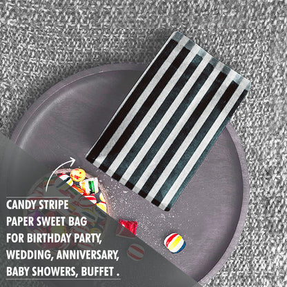 200 x Candy Paper Bags Striped Sweets Treats Parties Birthday Gifts Weddings