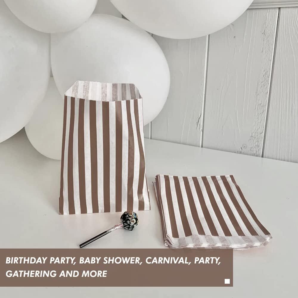 200 x Candy Paper Bags Striped Sweets Treats Parties Birthday Gifts Weddings