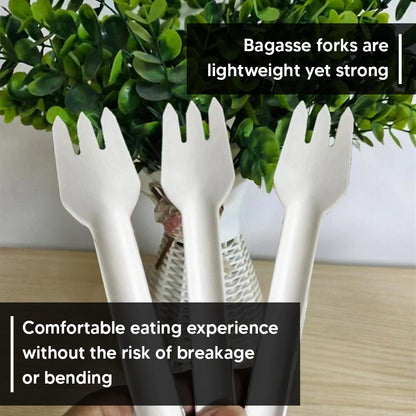 Bagasse Cornstarch Forks Pack of 100
