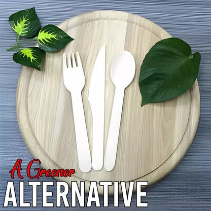 Bagasse Cutlery Set Mix Biodegradable 120pcs Spoons 120pcs Knives 120pcs Forks