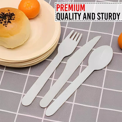 Bagasse Cutlery Set Mix Biodegradable 120pcs Spoons 120pcs Knives 120pcs Forks