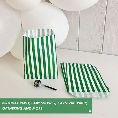 50 x Candy Paper Bags Striped Sweets Treats Parties Birthday Gifts Weddings