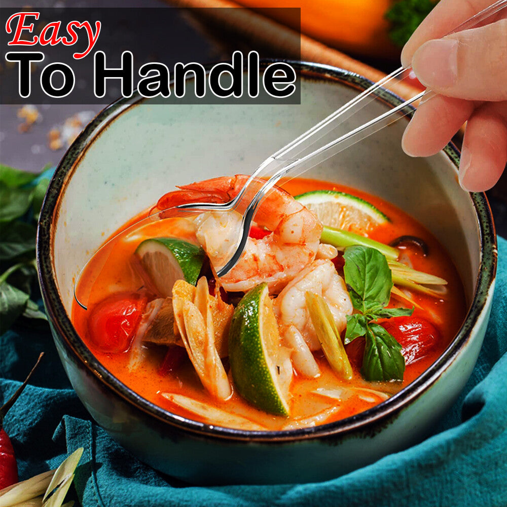 Tithe Heavy Duty Plastic Spoons Knives Forks Clear Reusable Mix Cutlery Set