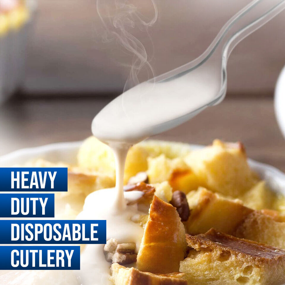 Tithe Heavy Duty Plastic Spoons Knives Forks Clear Reusable Mix Cutlery Set