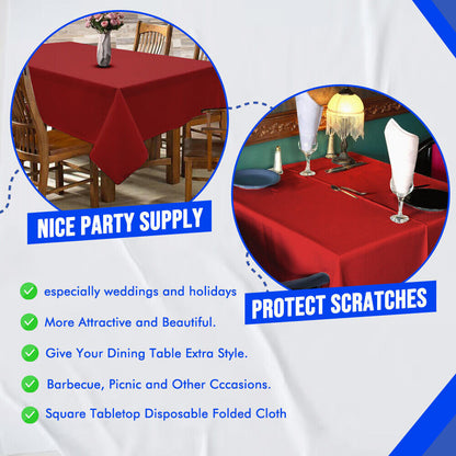 Paper Table Cloths 90cm x 90cm Square Foldable Table Covers for All Occasion