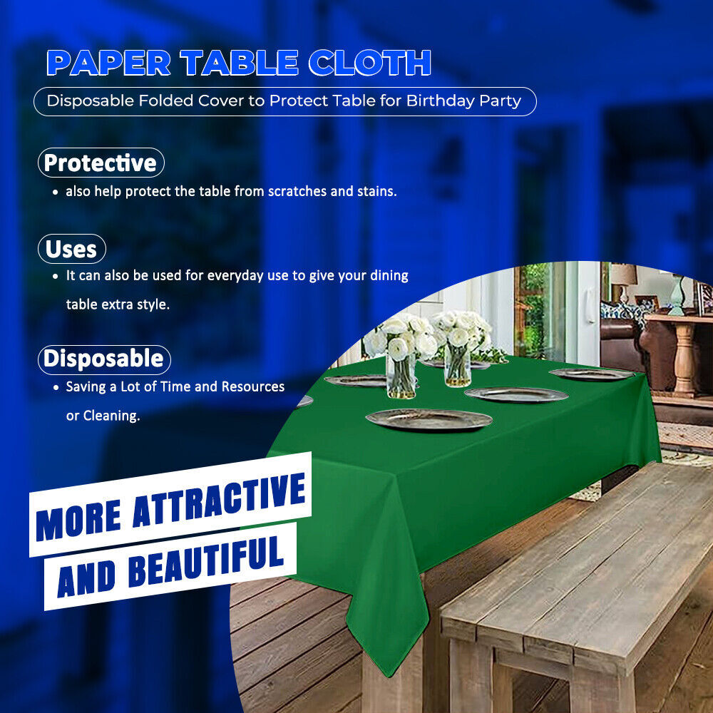 Paper Table Cloths 90cm x 90cm Square Foldable Table Covers for All Occasion