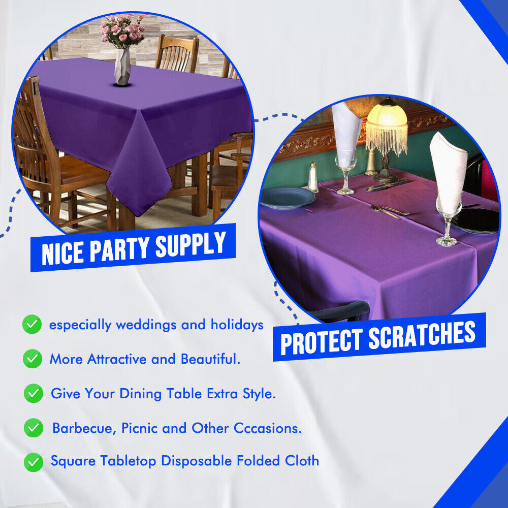 Paper Table Cloths 90cm x 90cm Square Foldable Table Covers for All Occasion