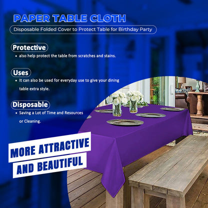 Paper Table Cloths 90cm x 90cm Square Foldable Table Covers for All Occasion