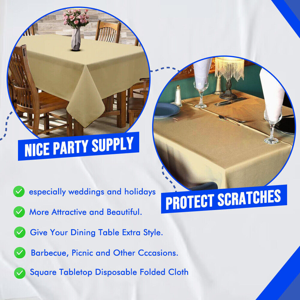 Paper Table Cloths 90cm x 90cm Square Foldable Table Covers for All Occasion