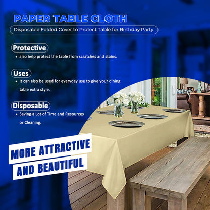 Paper Table Cloths 90cm x 90cm Square Foldable Table Covers for All Occasion