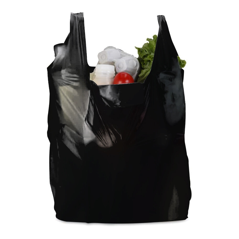Plastic Vest Style Carrier Bags Black / Blue Reusable Carry Bag for Supermarket