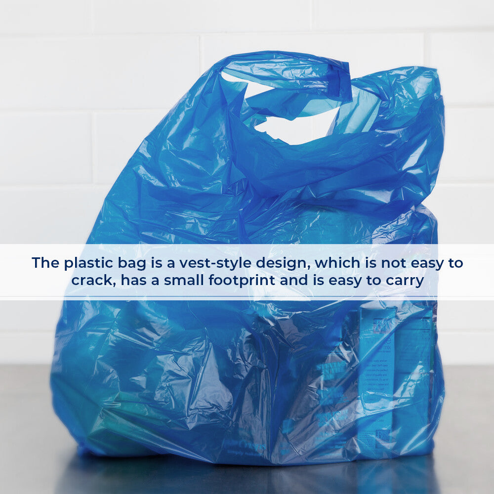 Plastic Vest Style Carrier Bags Black / Blue Reusable Carry Bag for Supermarket