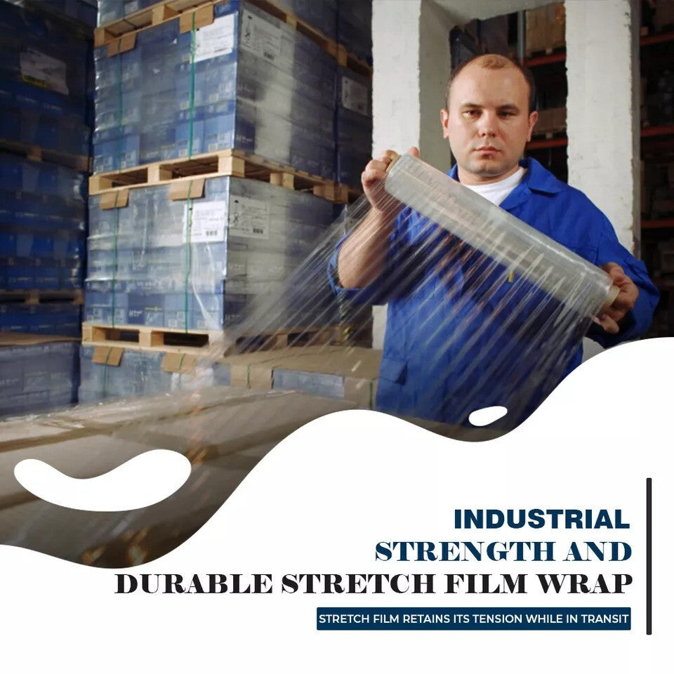 Pallet Stretch Shrink Wrap Clear Wrapping Film Non Extended 450mm x 300m 15mu