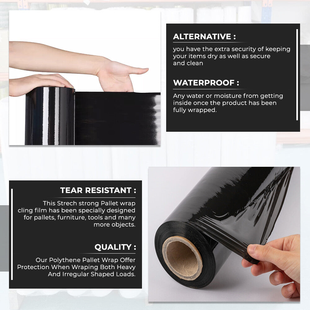 6 x Pallet Stretch Wrap Shrink Wrapping Film for Industrial Uses - All Sizes