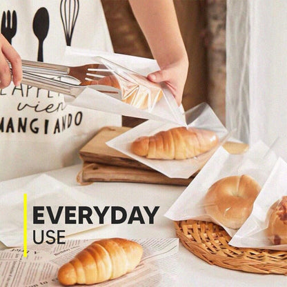 Film Fronted Clear Window Paper Bags White Food Display Bags for Sandwich Candy