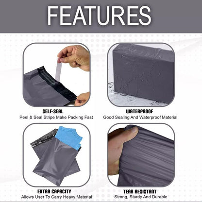 Grey Mailing Bags Self Seal Polythene Postal Postage Mailer - 12" x 16"