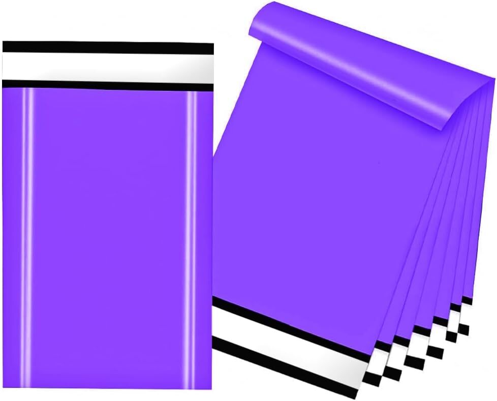 Purple Mailing Bags 10" x 14" – Self-Seal Polythene Postal & Postage Mailers for Secure Parcel Packing