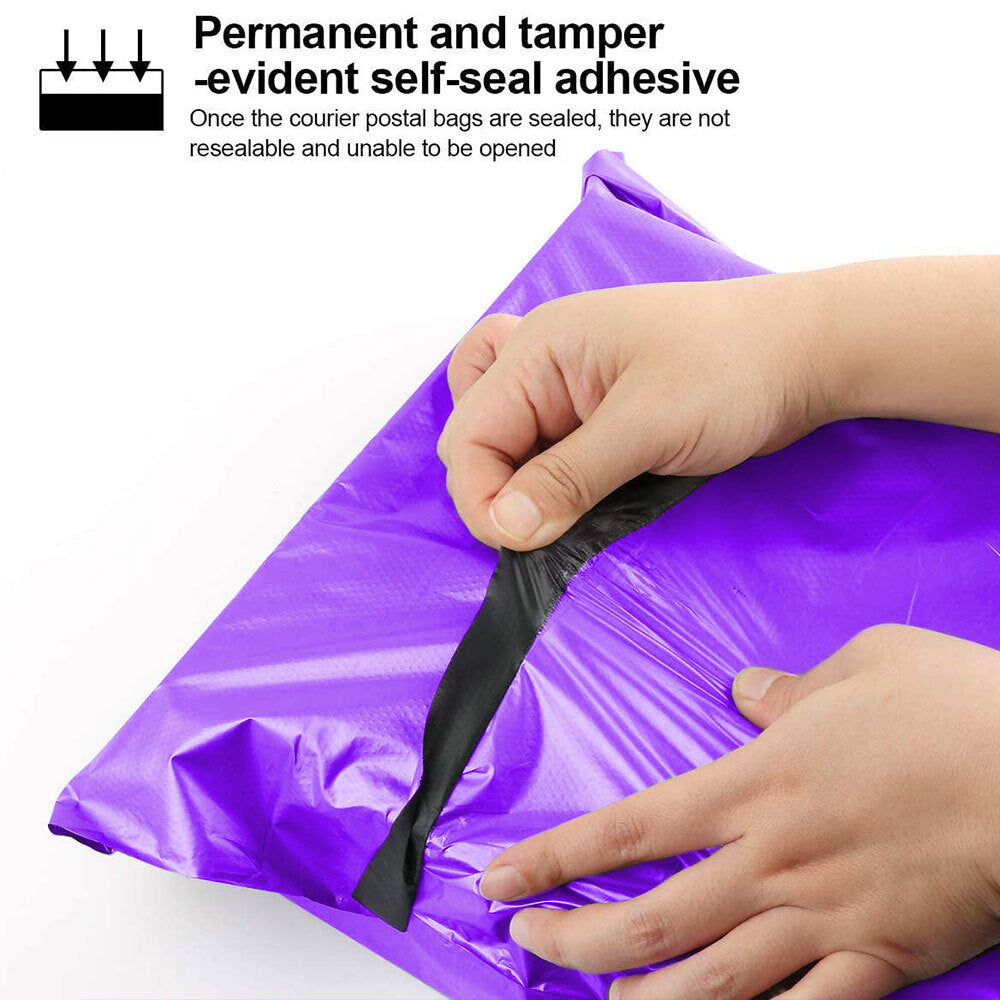 Purple Mailing Bags 10" x 14" – Self-Seal Polythene Postal & Postage Mailers for Secure Parcel Packing