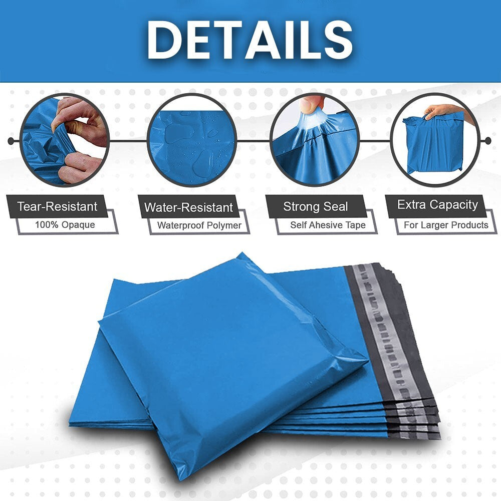 Strong Polythene Bags Blue Poly Postal Cloth Packaging Shipping Parcel Mailers
