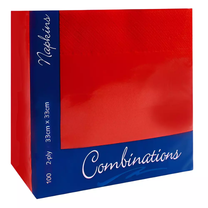 Combination Paper Napkins Disposable Assorted Serviettes Tissue 40cm x 40cm 2ply
