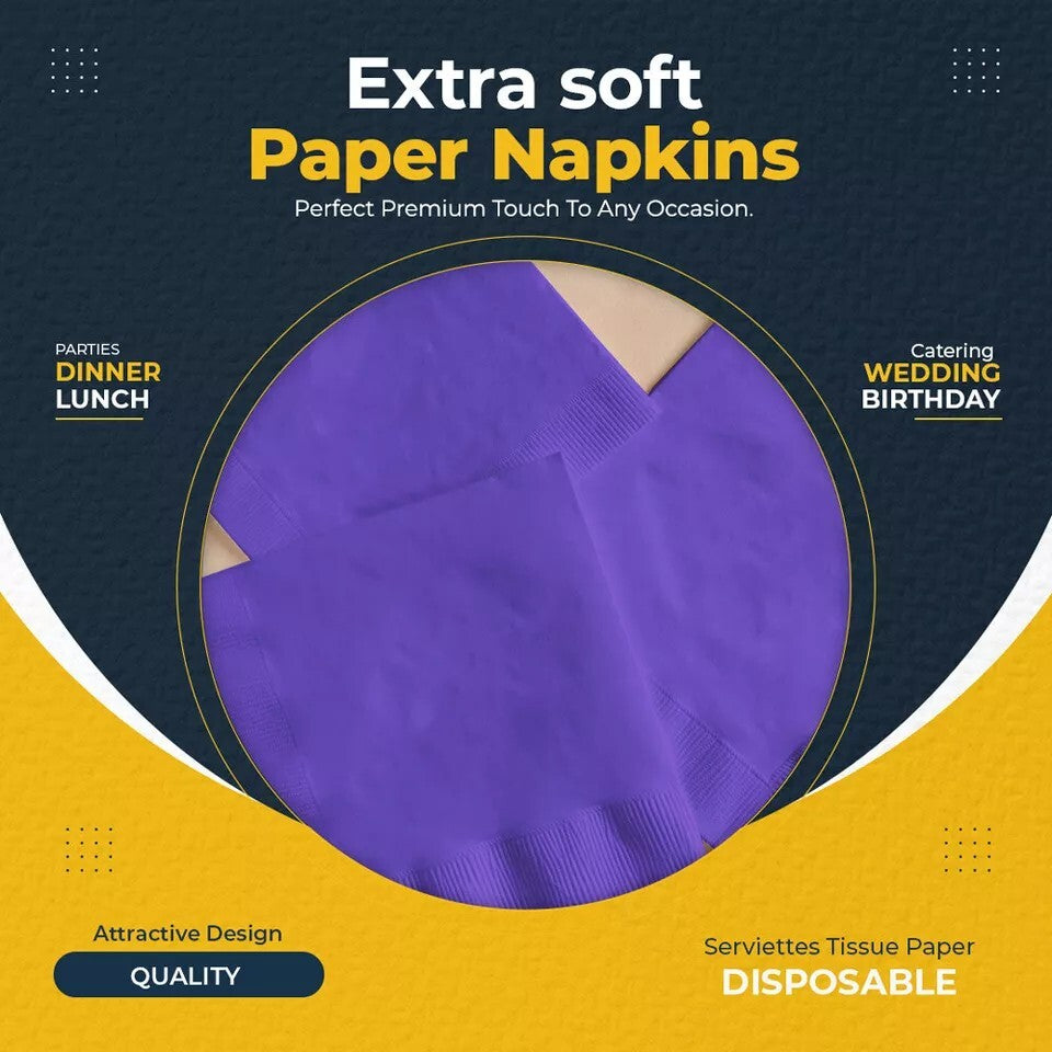 Combination Paper Napkins Disposable Assorted Serviettes Tissue 40cm x 40cm 2ply