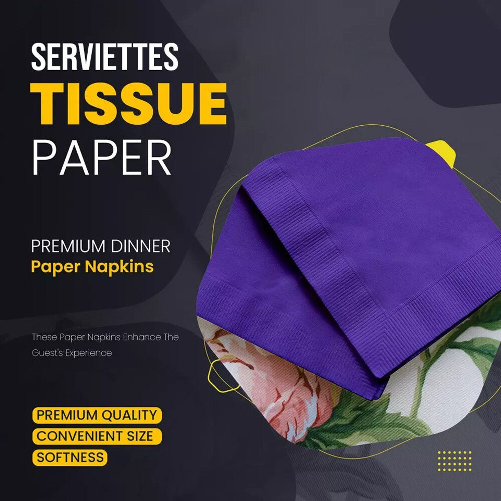 Combination Paper Napkins Disposable Assorted Serviettes Tissue 40cm x 40cm 2ply