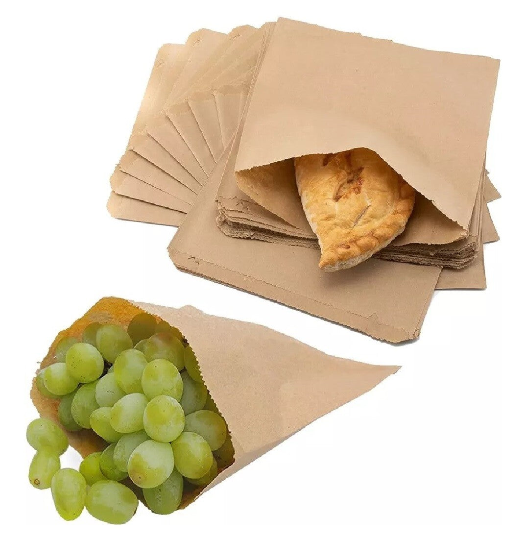 Strung Paper Bags 6" 7" 8.5" 10" 12" Sulphite Food Sandwich Takeaway Carrier Bag