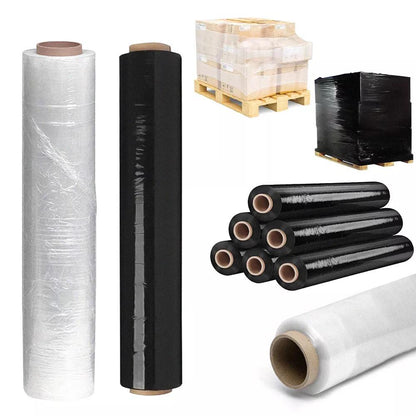 Venus Non Extended High Quality 500mm x 250m Shrink Pallet Roll | Black & Clear Shrink Wraps Rolls for Efficient Packaging 25mu Pallet Wrap
