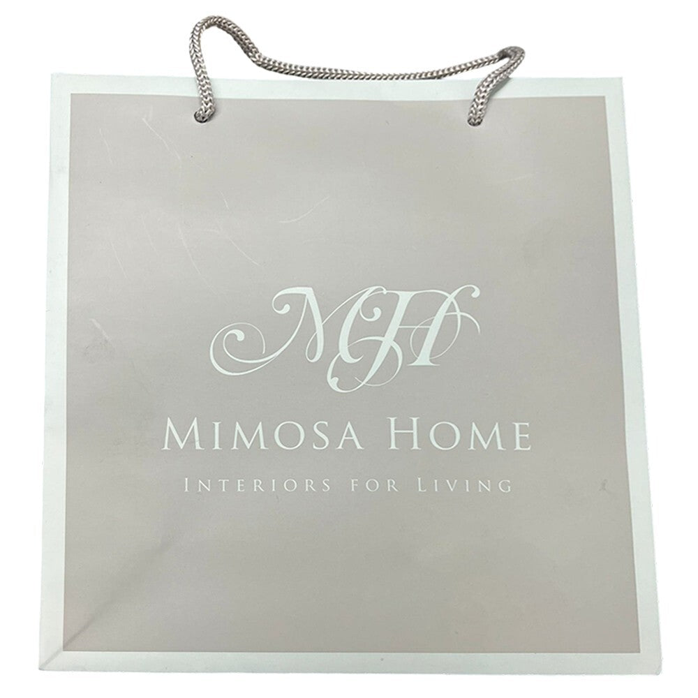 Rope Handle Paper Bags Brown Mimosa Home Printed Carrier Bags 25cm x 10cm x 26cm