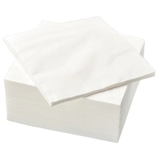 125 x Modern Luxury Soft White Paper Napkins Tissue Paper 40cm x 40cm  2Ply