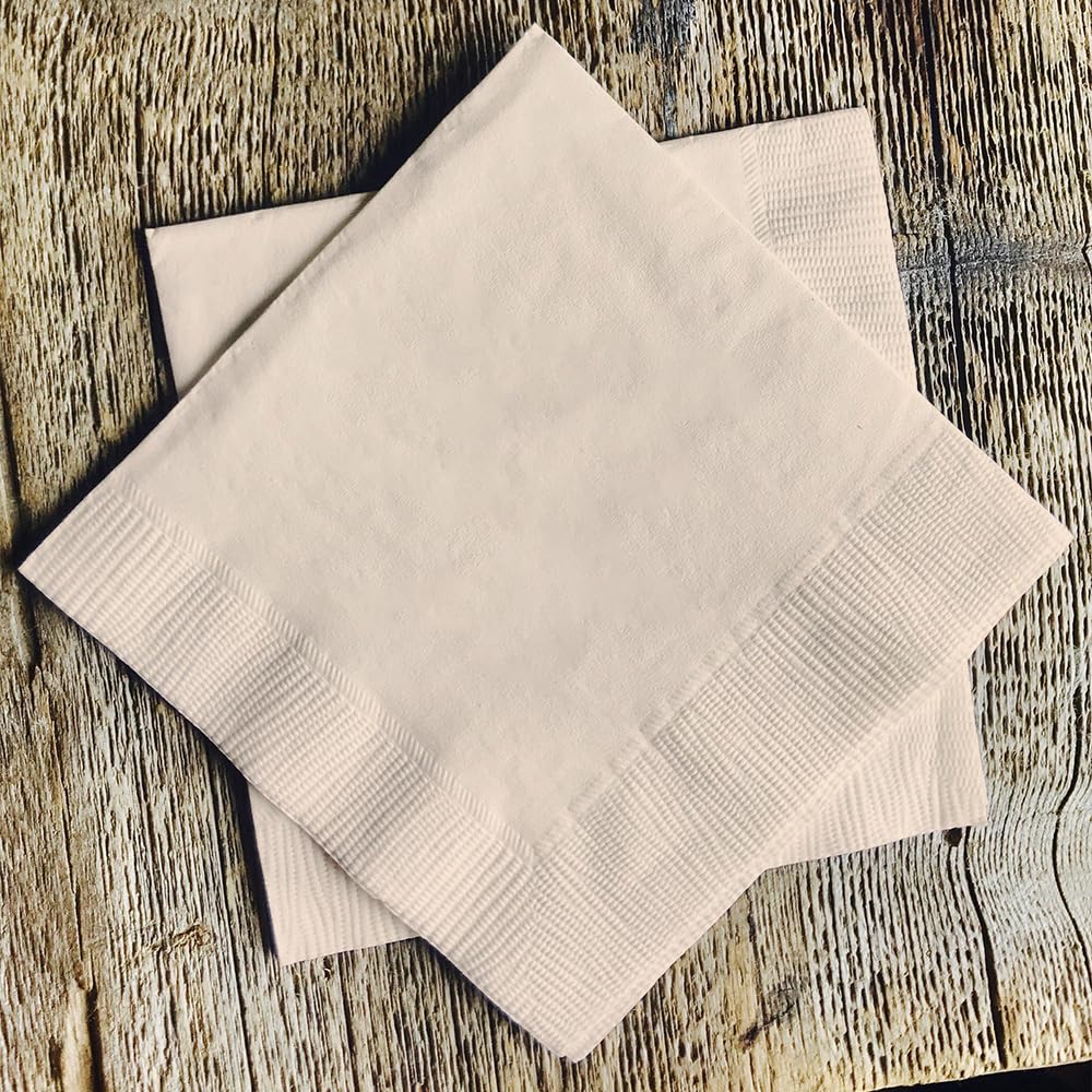 Venuscello® 100 x Serviettes Paper Napkins Ivory Disposable Recyclable Tissue 2-Ply 33cm for Catering Wedding Birthday Parties