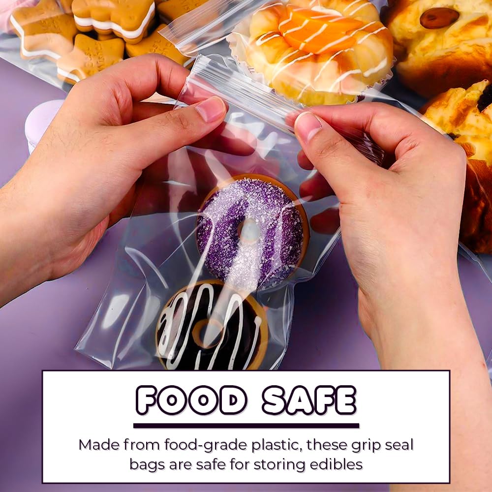 Venuscello® 2000 x Resealable Grip Seal Plastic Zip lock Bags 5.5" x 5.5" Poly Zip Bag for Store Medicines, Jewellery, Small Sweets, Candy & Parts