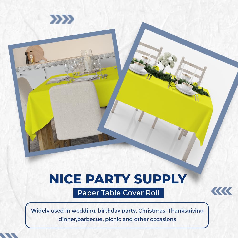 Venuscello Banquet Roll 25M x 1.14M | Lime Green Paper Banqueting Roll for Wedding Buffet Dinner Home Large Disposable Table Paper Cloth Covers