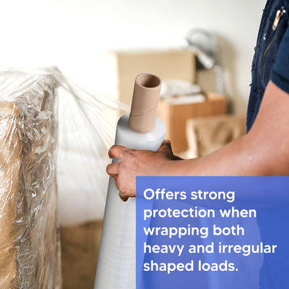 Venuscello® 12 x Pallet Wrap Stretch Shrink Cling Wrapping Film 400mm x 200m Clear Extended Rolls Water Proof & Tear Resistant for Secure Packaging House Moving