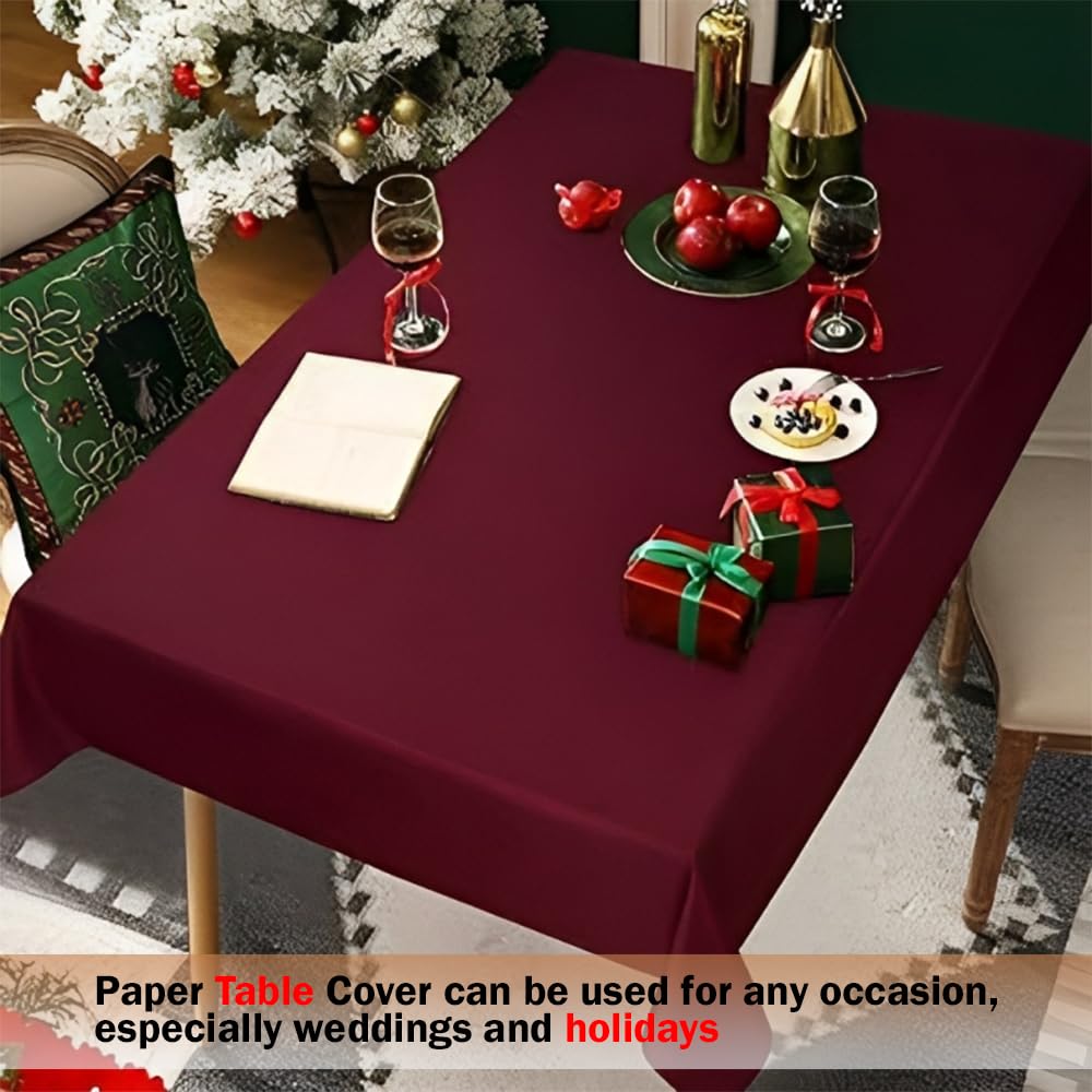 Venuscello® Burgundy Paper Banquet Roll Party Wedding Buffet Table Cover Multi Colours 25M X 1.14M