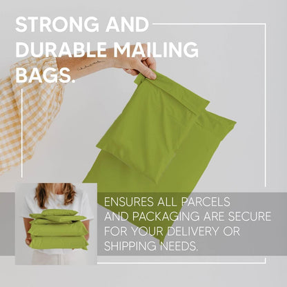 50 Strong Large Green Mailing Postal Postage Bags 9 x 12 Packaging Mailers, Venuscello [Use in Parcel, Delivery, Shipping, Mail, Package] [Plastic Envelopes]