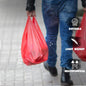 Venuscello® 500 x Vest Style Carrier Bags Red Plastic 11" x 17" x 21" 18mu Heavy Duty Carry Bags for Vegetables Fruits Groceries Shopping