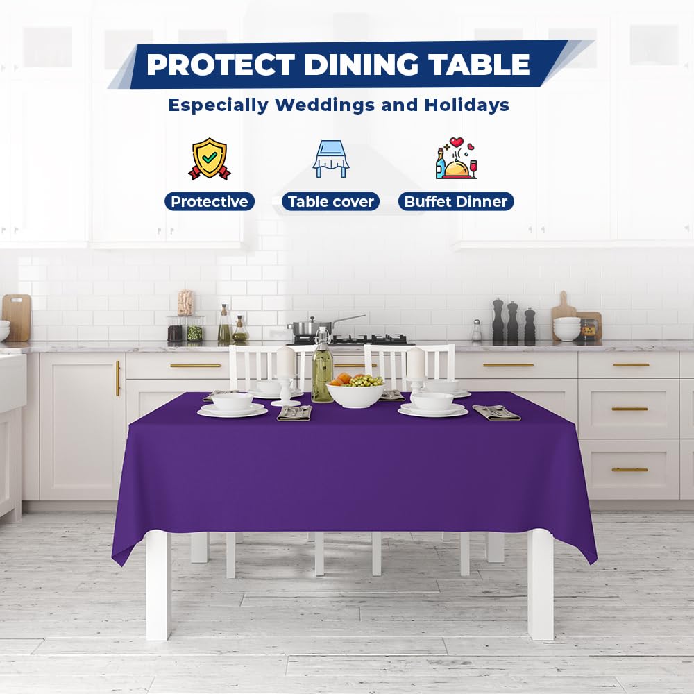 Venuscello Violet Banquet Roll 7m Paper Banqueting Table Cover for Wedding Buffet Dinner Home Large Disposable Table Paper Cloth