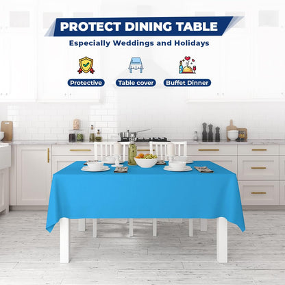 Venuscello Light Blue Banquet Roll 7m Paper Banqueting Table Cover for Wedding Buffet Dinner Home Large Disposable Table Paper Cloth