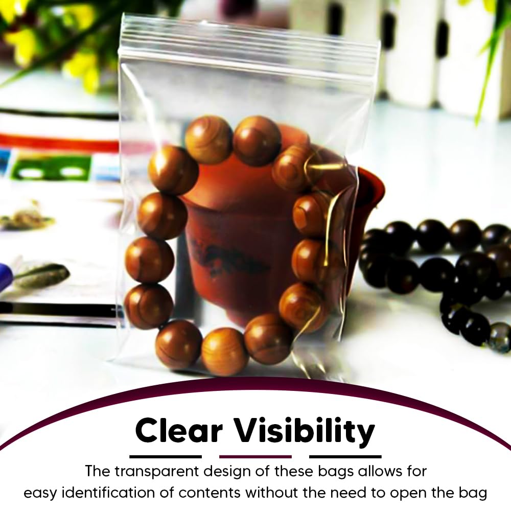 Venuscello® 1000 x Grip Seal Bags Clear Press Seal Zip lock Plastic Resealable Storage Pouches Poly Zip Bags for Store Medicines, Jewellery, Small Sweets & Candy Store - 13" x 18" Inches