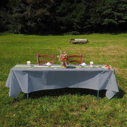 Venuscello® 25 x Paper Table Cloth Square Tabletop Folded Disposable Cover to Protect Table for Birthday Party - Metallic Silver - 90cm x 90cm
