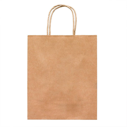 Venuscello® 100 x Twisted Handle Paper Bags 32.51cm x 41.65cm x 12.19cm Brown Kraft Carrier Party Bag for Shopping Cloths & Jewellery - 12.8 x 16.4 + 4.8 in