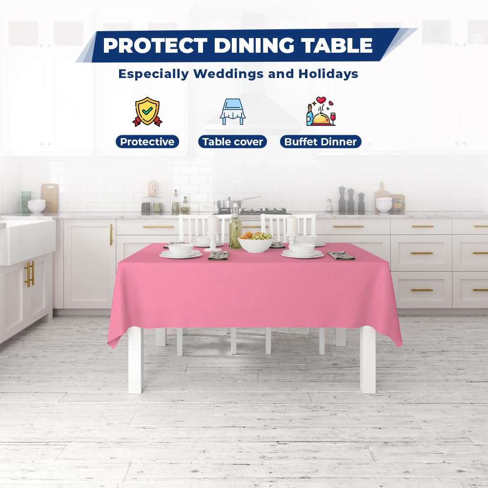Venuscello® Banquet Roll Pink Paper Banqueting Roll for Wedding Buffet Dinner Home Large Disposable Table Paper Cloth Cover - 25M X 1.2M