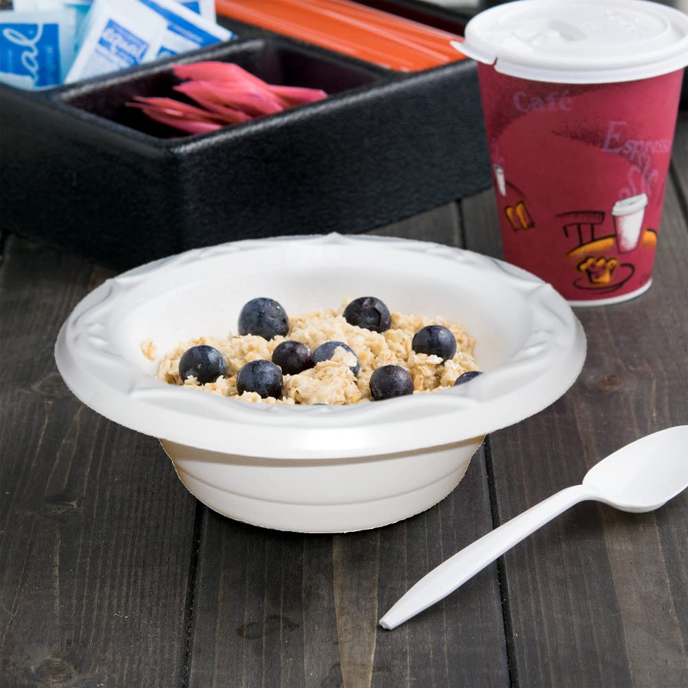 Venuscello® 500 x Disposable Plastic Dessert Bowl 12 oz Composable Perfect for Soup Salad Ideal for Wedding, Birthday Party and Catering