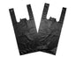 Venuscello® 5000 x Vest Style Carrier Bags Black Plastic 8" x 13" x 18" Heavy Duty Carry Bags for Vegetables Fruits Groceries Shopping